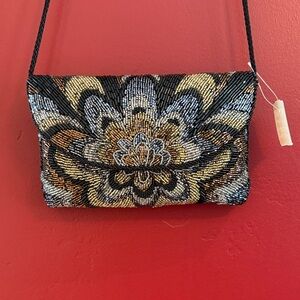 Robinson’s Elegant Vintage 80’s Beaded Floral Women's Bag